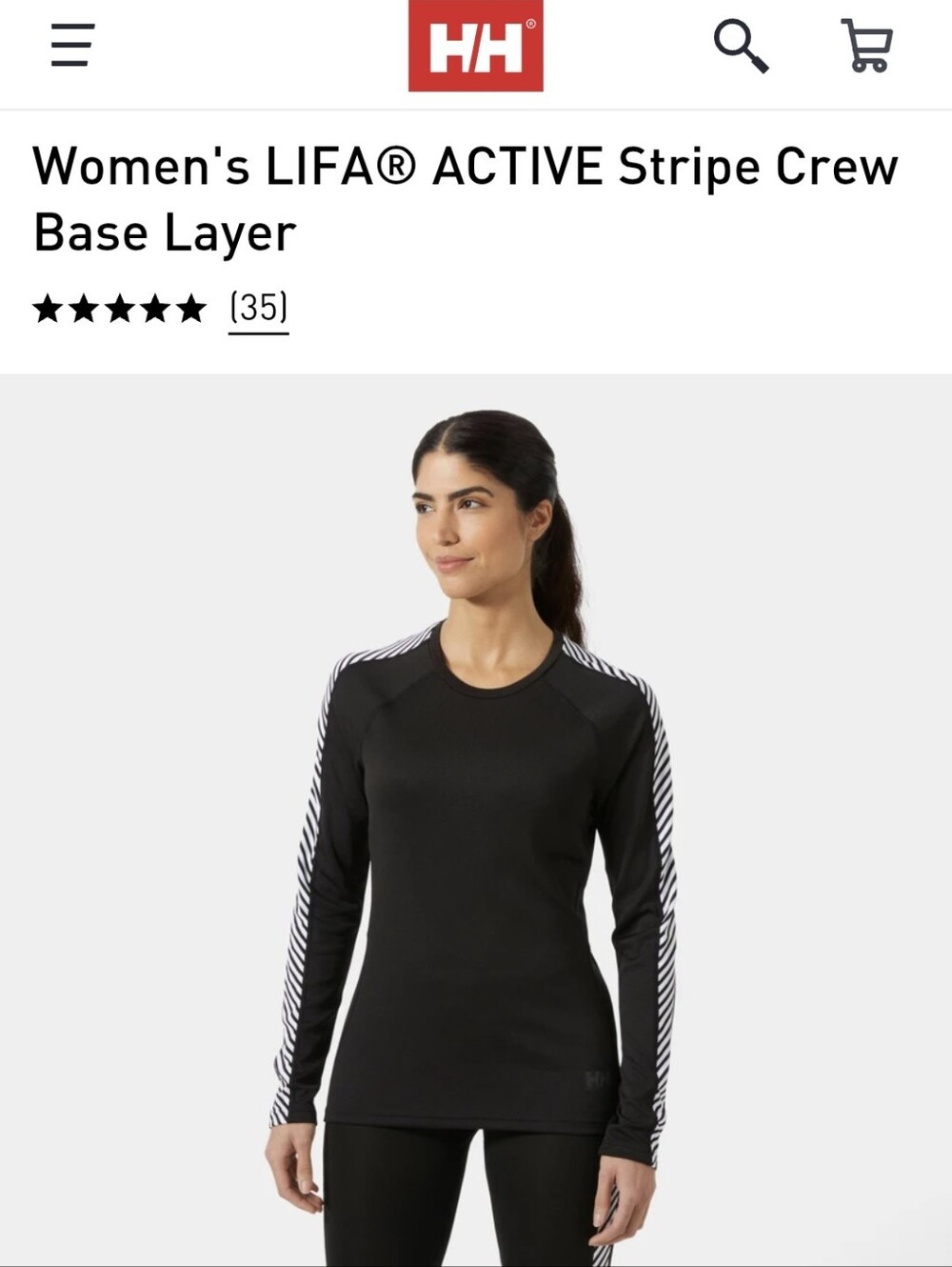 Helly Hansen Lifa Active Stripe Crew Base Layer